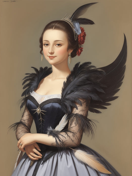 A Lady in Feather Dress_2 - (PNG & PSD Files)