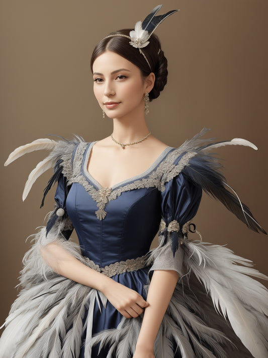 A Lady in Feather Dress_3 - (PNG & PSD Files)