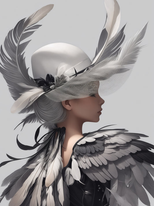 A Lady in Feather Dress_5 - (PNG & PSD Files)